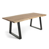 Loop 2200 Wattle Dining Table Live Edge with Black Legs