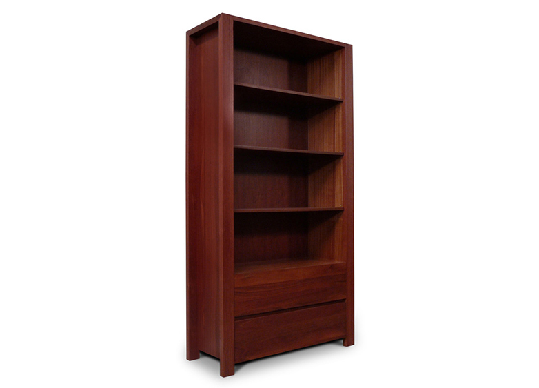 Lumino Jarrah 2 Drawer Bookcase Living Elements