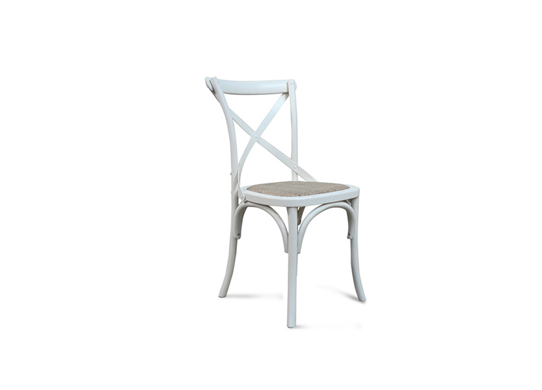 Barossa Oak Cross Back Dining Chair White Living Elements