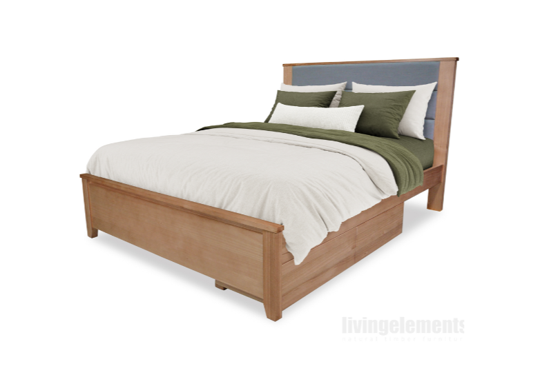 Harper Ash Timber Queen Bed WITH STORAGE Harper Bedroom
