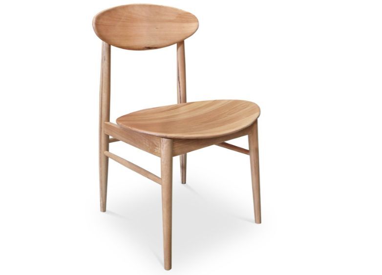 Oliver Mid Century Design Dining Chair Messmate Timber Solid Seat Timber Chairs and Barstools