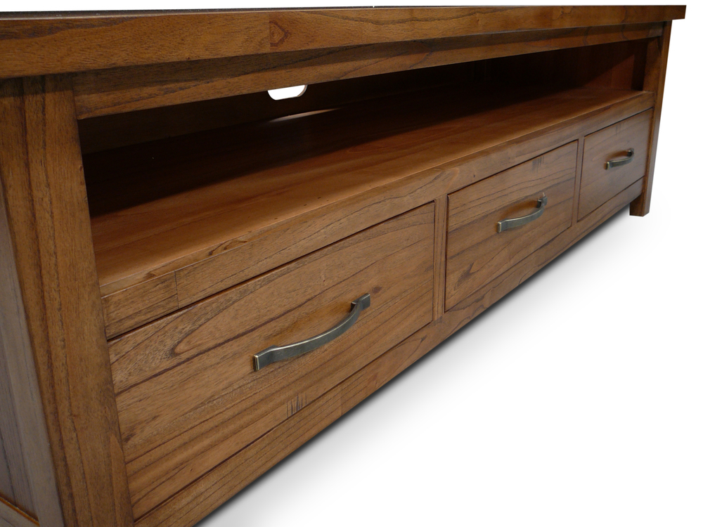Stonybrook Mountain Ash Hardwood 3 Drawer TV Unit