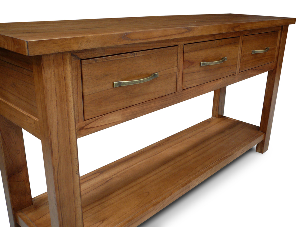 Stonybrook Mountain Ash Hardwood 3 Drawer Hall Sofa Table