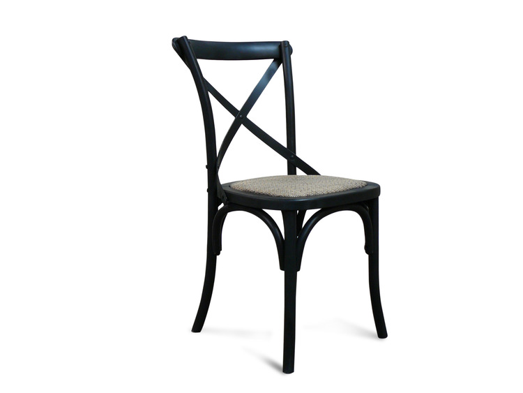 Barossa Oak Cross Back Dining Chair Black Living Elements