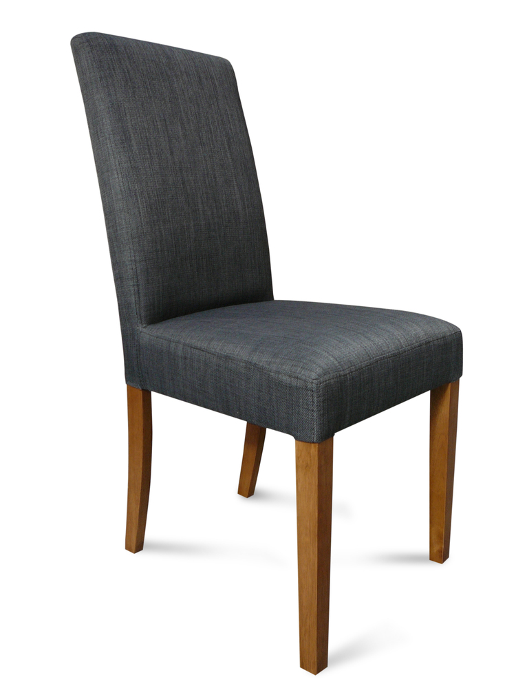 Archer Charcoal Fabric Dining Chair w Honey Leg