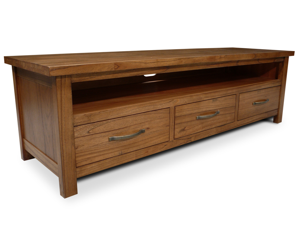 Stonybrook Mountain Ash Hardwood 3 Drawer TV Unit