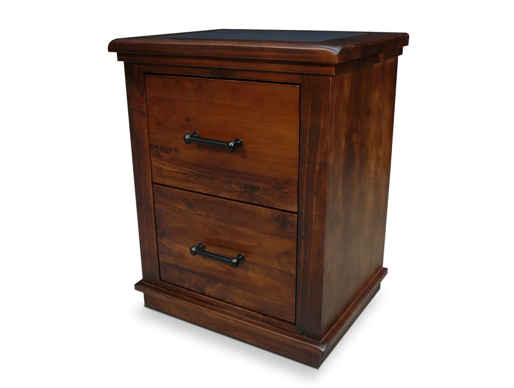 Beckett Rustic Solid Timber 2 Drawer Timber Filing