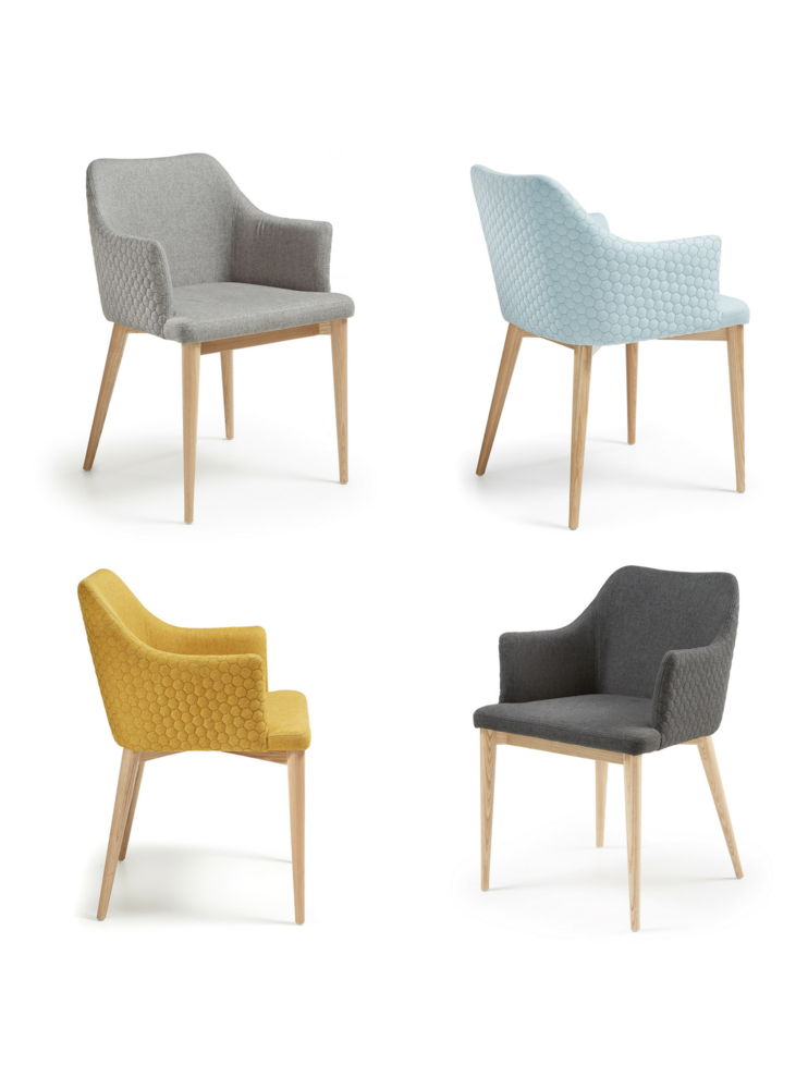 Hex Quilted Fabric Occasional Dining Chair