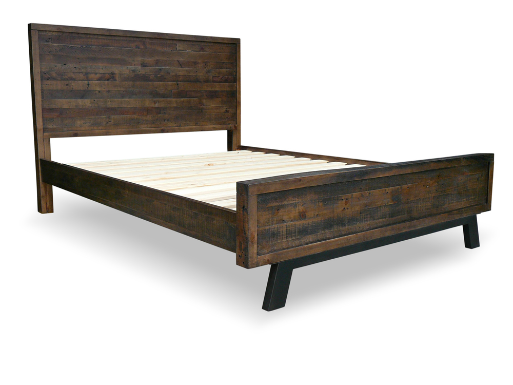 Zeus Scandustrial Recycled Timber Queen Bed