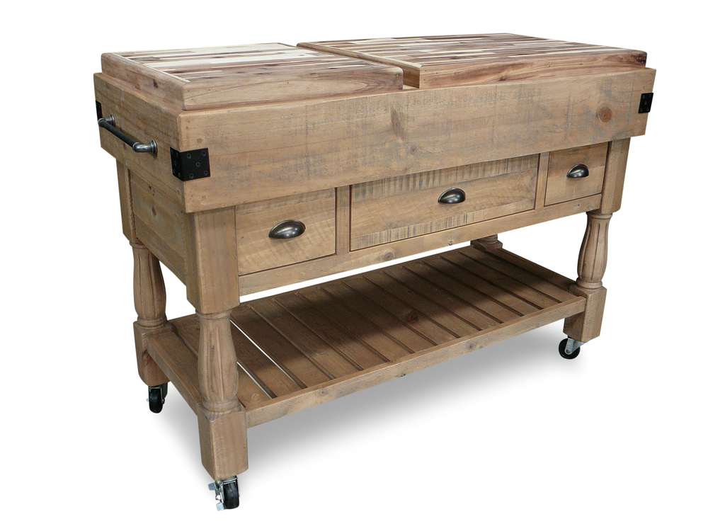 Ruby Plains Mobile Kitchen Island Cutting Workbench 