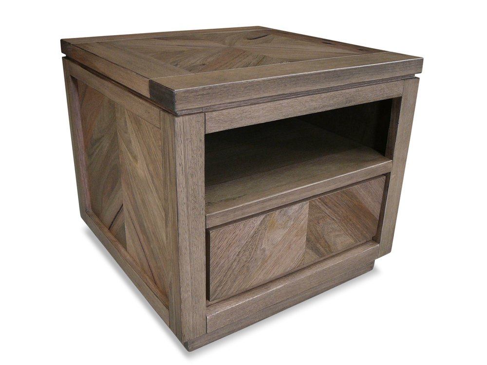 Herringbone Smoked Messmate 550 Lamp Table