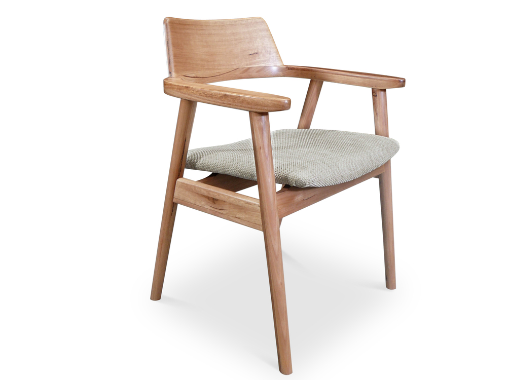 Kiyo Messmate Timber Dining Chair Oatmeal Timber Chairs and Barstools