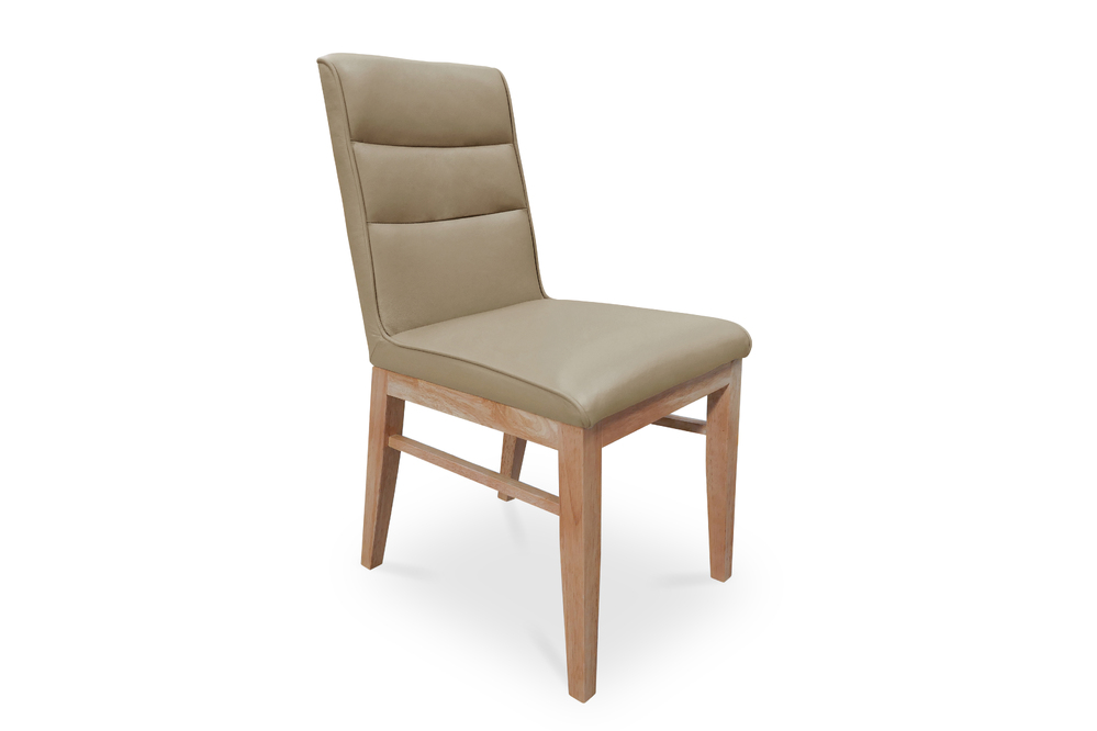 Nico Leather Dining Chair MOCHA w Tasmanian Oak Leg Leather Dining Chairs