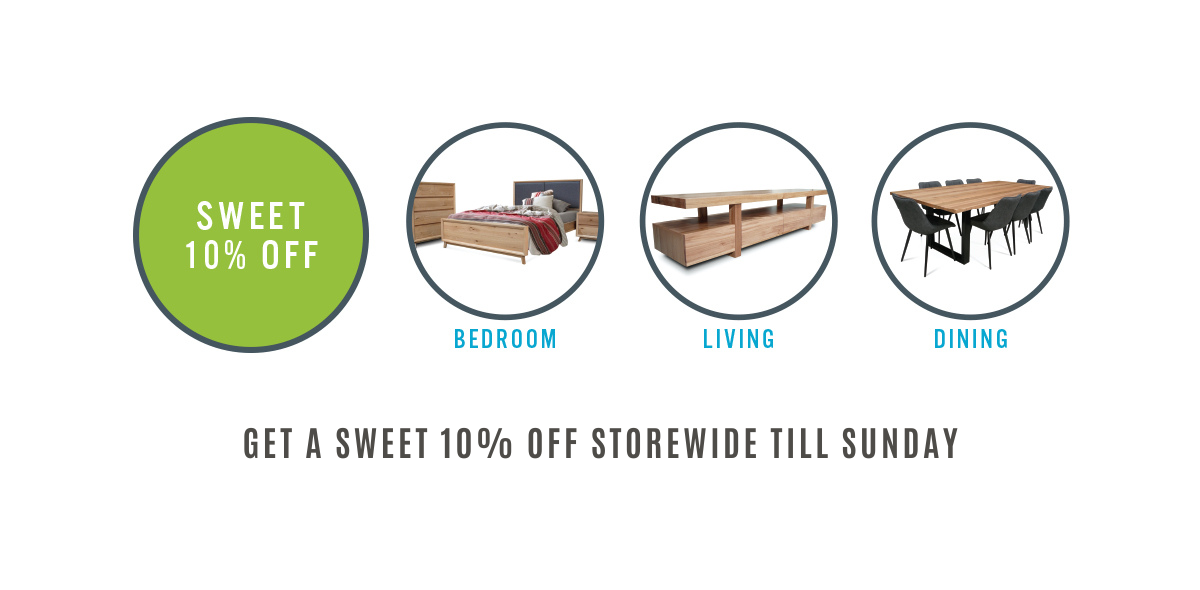 Get a sweet 10% off storewide - tiil Sunday