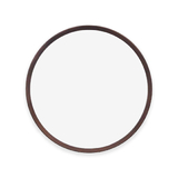 Large Round Wall Mirror - Walnut American Oak Frame