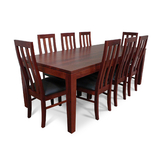 Hamilton Jarrah 2200 Dining Set with Timber Chairs