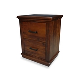 Beckett Rustic Solid Timber 2 Drawer Timber Filing Cabinet