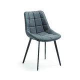Jack Quilted Dining Chair GRAPHITE w Black Legs