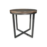 Rubix Mango Wood with Metal Frame Round Side Table