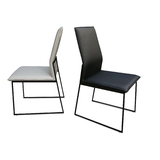Stoke Dining Chair Leather with Black Metal Legs