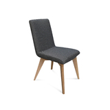 Tyson Fabric Dining Chair GREY w Natural Leg