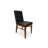 Nico Leather Dining Chair BLACK w Blackwood Leg