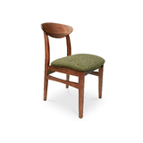 Leo Blackwood Fabric Dining Chair - FOREST GREEN