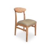 Leo Messmate Timber Dining Chair - Upholstered Seat - PEBBLE
