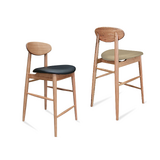 Oliver Mid Century Design Barstool - Messmate Timber - Upholstered Seat