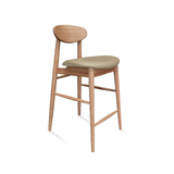 Oliver Mid Century Design Barstool - Messmate Timber - PEBBLE Upholstered Seat