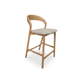 Aurora Natural American Oak Barstool - Fabric Seat