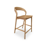 Aurora Natural American Oak Barstool - Solid Seat