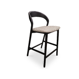 Aurora Black American Oak Barstool - Fabric Seat