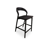 Aurora Black American Oak Barstool - Solid Timber Seat