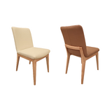 Cameron Leather Dining Chair w Tasmanian Oak Leg