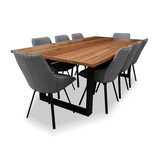 Blaze Marri Timber 2400 Dining Table with 8x Arnie Chairs