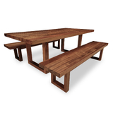 Bondi Tasmanian Blackwood 2100 Dining Set with 2 x 2000 Bench Seats