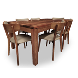 Elwood Tasmanian Blackwood 1800 Dining Set with 6 x Kieran Retro Dining Chairs