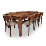 Elwood Tasmanian Blackwood 2100 Dining Set with 8 x Kieran Retro Dining Chairs