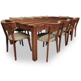 Elwood Tasmanian Blackwood 2500 Dining Set with 10 x Kieran Retro Dining Chairs