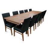 Messmate  2000-3000 Extension Dining Set With 10 x MOCHA Mid Back Contour Chair 