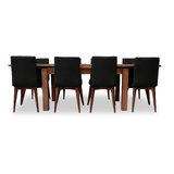 Tasmanian Blackwood 1500-2500 Extension Dining Set With 8 x MIDNIGHT Quinn Fabric Chairs
