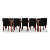 Tasmanian Blackwood 2000-3000 Extension Dining Set With 10 x MIDNIGHT Quinn Fabric Chairs