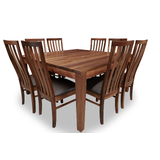 Hamilton Tasmanian Blackwood Square Dining Package with 8 x No 2 Timber Dining Chairs