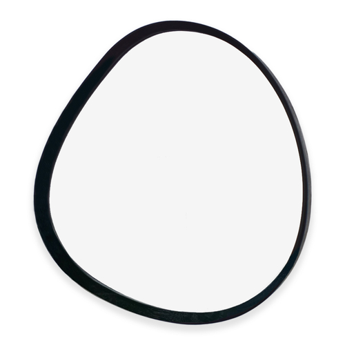 Organic Pebble Mirror #1 - Black American Oak Frame