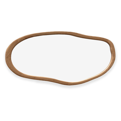 Organic Pebble Mirror #2 - Natural American Oak Frame