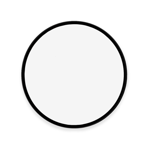 Large Round Wall Mirror - Black American Oak Frame