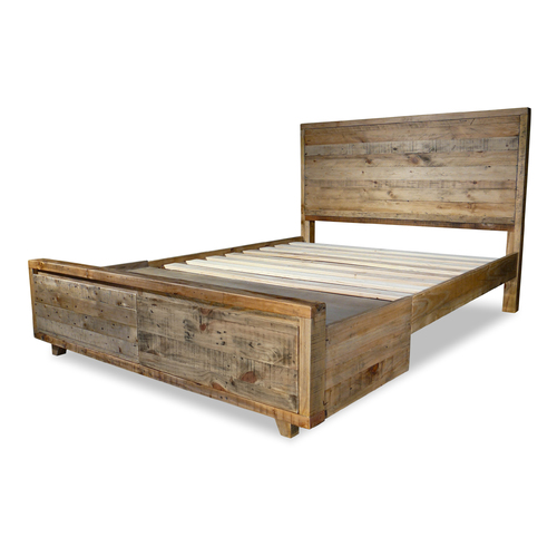 Eden Reclaimed Timber King Bed With Storage Drawers