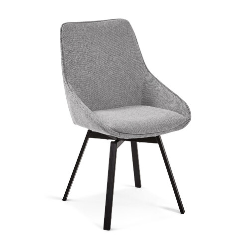 Arnie Swivel Base Fabric Dining Chair LIGHT GREY