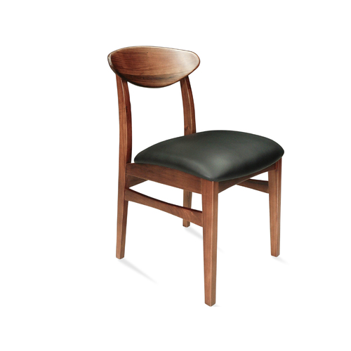 Leo Tasmanian Blackwood Dining Chair - Upholstered Seat - BLACK